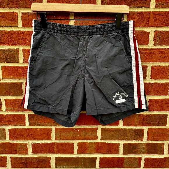 VTG 90s Abercrombie and Fitch Shorts Mens Small Navy Pockets Hoochie Daddy - Picture 1 of 13